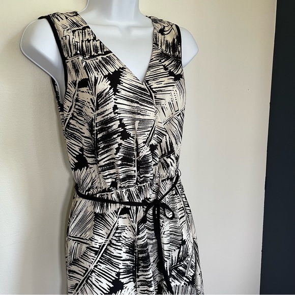 Tristan monochrome palm tree leaves dress - Picture 2 of 6